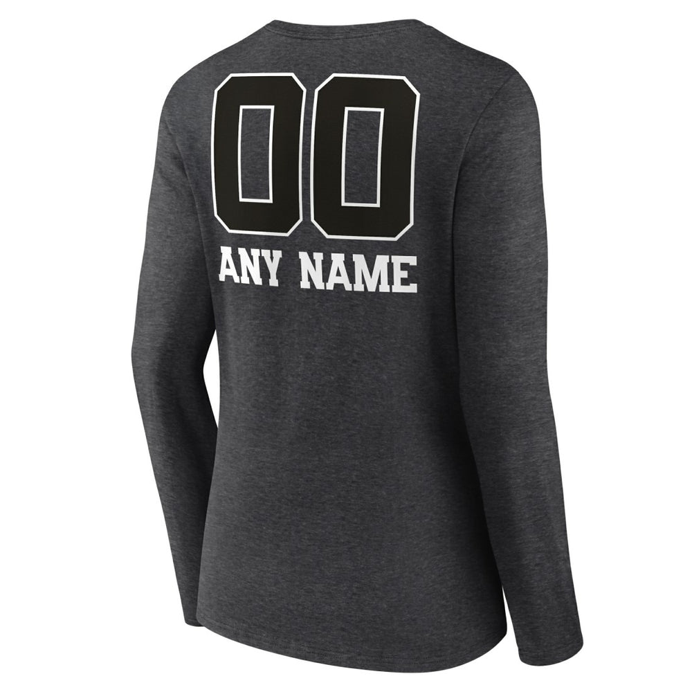 Women's Personalized Name & Number Monochrome V-neck T-Shirt - Detroit Lions T-shirts
