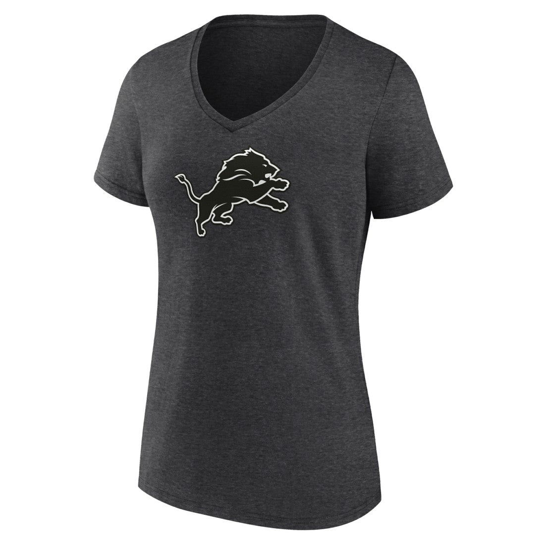 Women's Personalized Name & Number Monochrome V-Neck Long Sleeve T-Shirt - Detroit Lions T-shirts