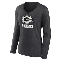 Women's Personalized Name & Number Monochrome V-neck T-Shirt - Green Bay Packers T-shirts
