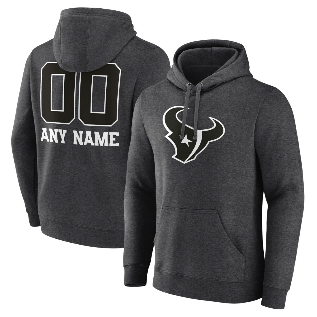 Personalized Name & Number Monochrome Pullover Hoodie - Houston Texans Hoodies