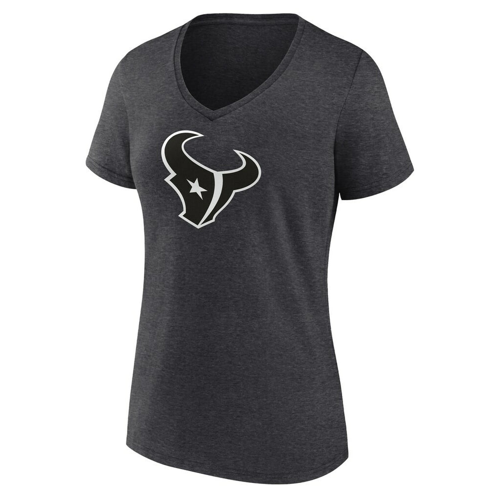 Women's Personalized Name & Number Monochrome V-Neck Long Sleeve T-Shirt - Houston Texans T-shirts
