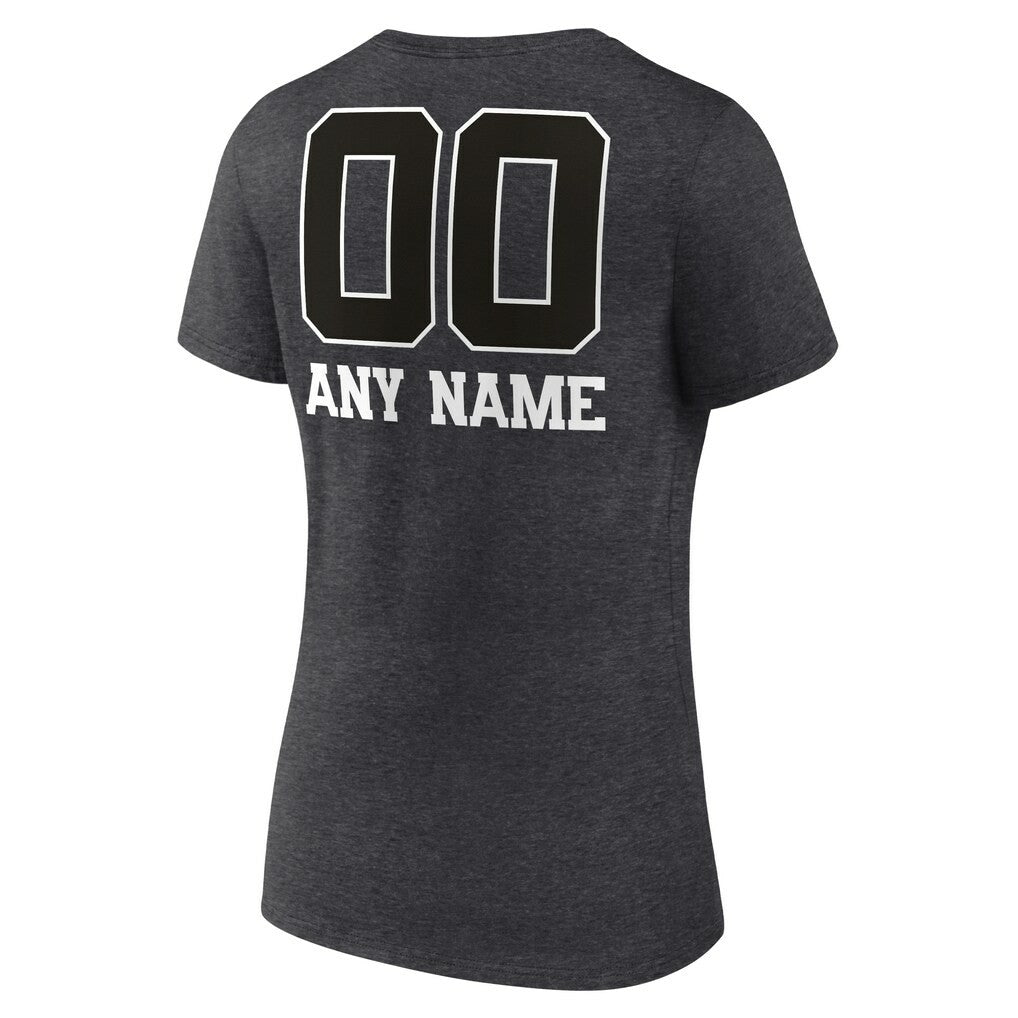 Women's Personalized Name & Number Monochrome V-Neck Long Sleeve T-Shirt - Indianapolis Colts T-shirts