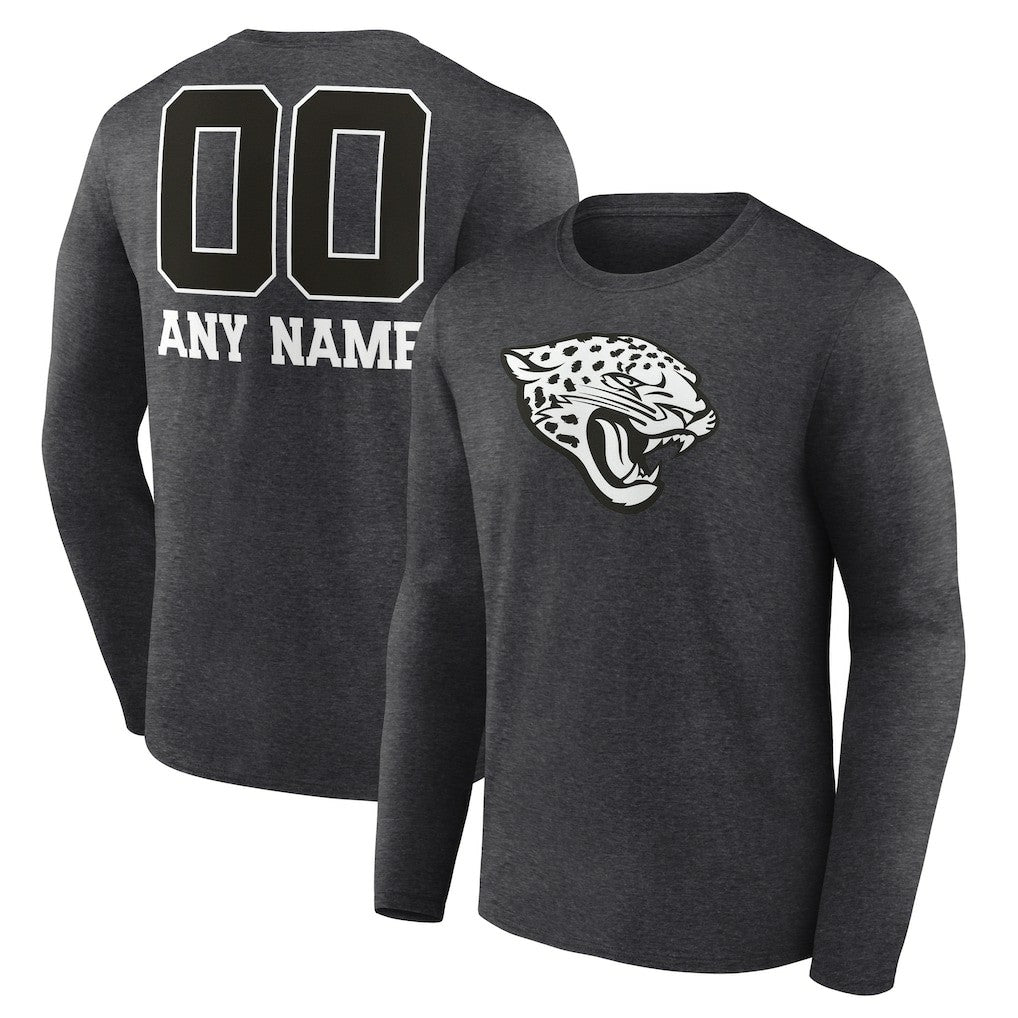 Personalized Name & Number Monochrome Long Sleeve T-Shirt - Jacksonville Jaguars T-shirts