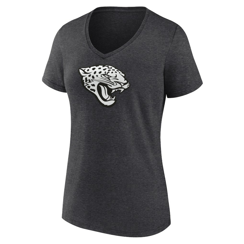 Women's Personalized Name & Number Monochrome V-Neck Long Sleeve T-Shirt - Jacksonville Jaguars T-shirts
