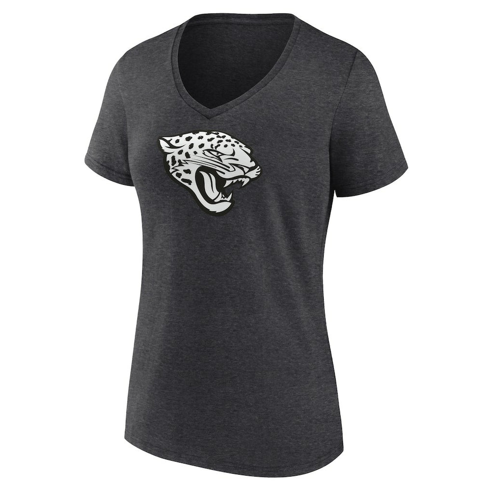 Women's Personalized Name & Number Monochrome V-Neck Long Sleeve T-Shirt - Jacksonville Jaguars T-shirts