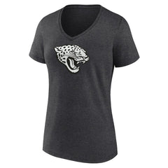 Women's Personalized Name & Number Monochrome V-Neck Long Sleeve T-Shirt - Jacksonville Jaguars T-shirts