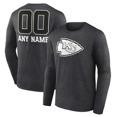 Personalized Name & Number Monochrome Long Sleeve T-Shirt - Kansas City Chiefs T-shirts