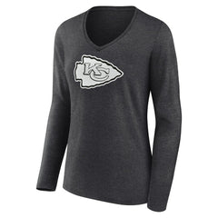 Women's Personalized Name & Number Monochrome V-neck T-Shirt - Kansas City Chiefs T-shirts