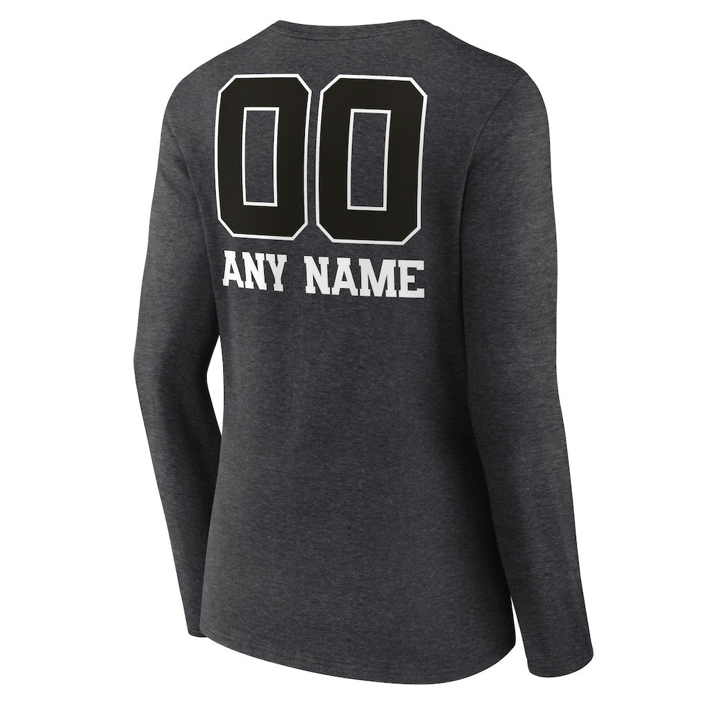Women's Personalized Name & Number Monochrome V-neck T-Shirt - Kansas City Chiefs T-shirts