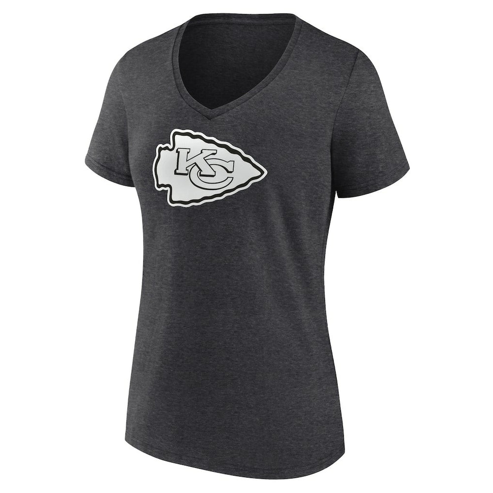 Women's Personalized Name & Number Monochrome V-Neck Long Sleeve T-Shirt - Kansas City Chiefs T-shirts