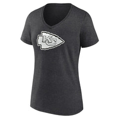 Women's Personalized Name & Number Monochrome V-Neck Long Sleeve T-Shirt - Kansas City Chiefs T-shirts