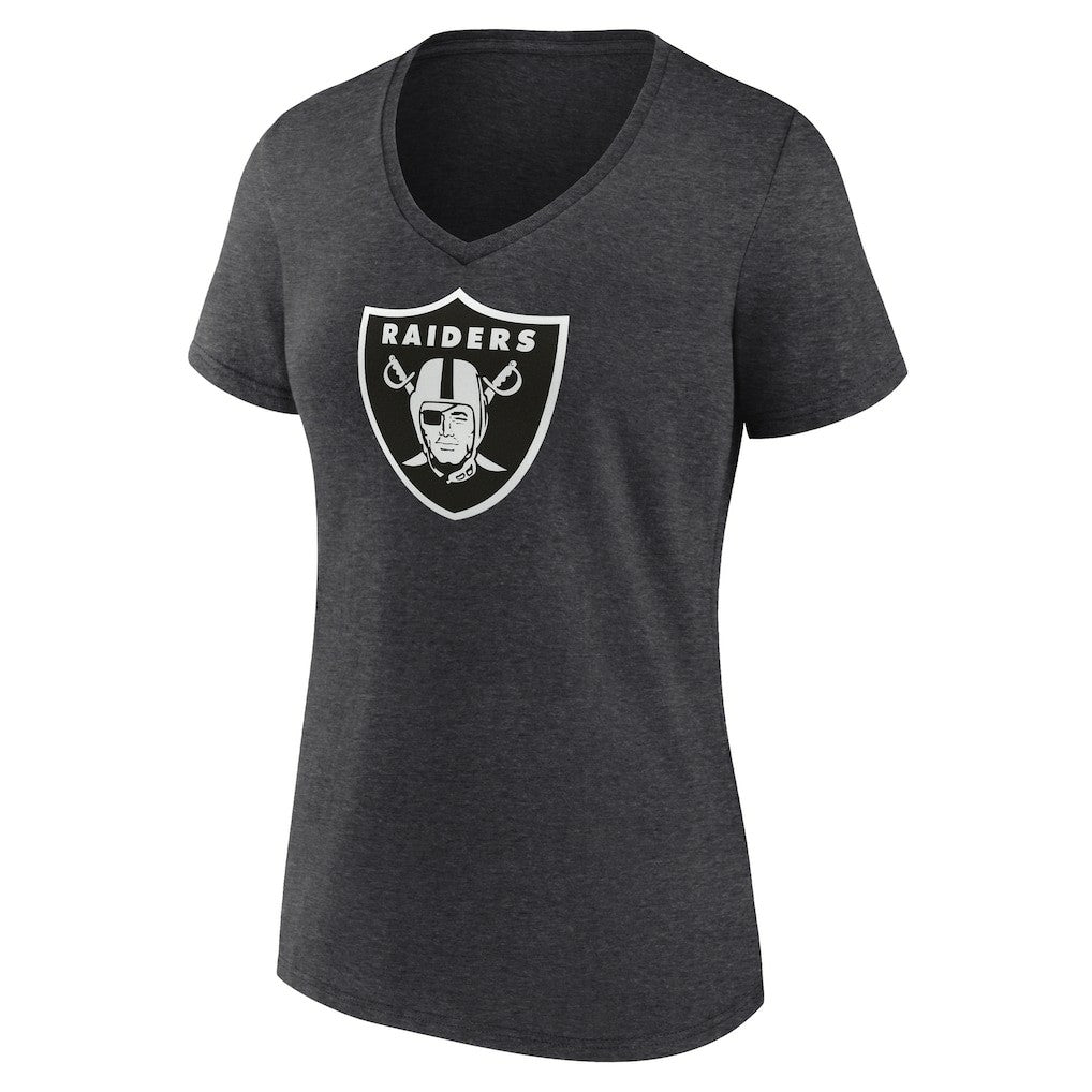 Women's Personalized Name & Number Monochrome V-Neck Long Sleeve T-Shirt - Las Vegas Raiders T-shirts