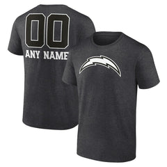 Personalized Name & Number Monochrome T-Shirt - Los Angeles Chargers T-shirts