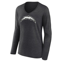 Women's Personalized Name & Number Monochrome V-neck T-Shirt - Los Angeles Chargers T-shirts