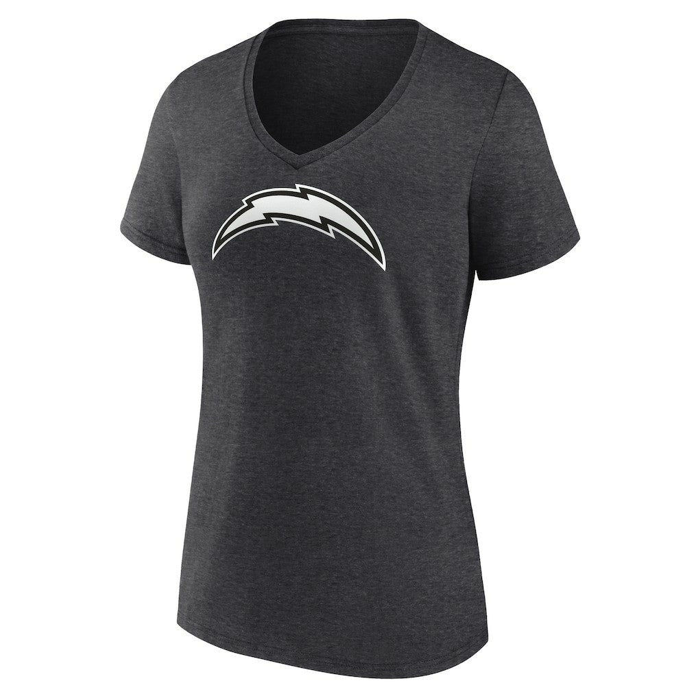 Women's Personalized Name & Number Monochrome V-Neck Long Sleeve T-Shirt - Los Angeles Chargers T-shirts