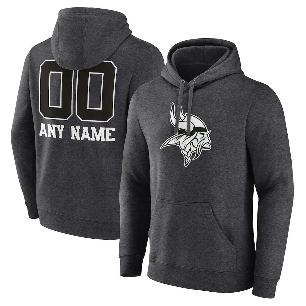 Personalized Name & Number Monochrome Pullover Hoodie - Minnesota Vikings Hoodies