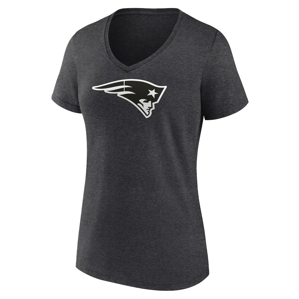 Women's Personalized Name & Number Monochrome V-Neck Long Sleeve T-Shirt - New England Patriots T-shirts