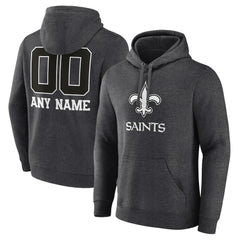 Personalized Name & Number Monochrome Pullover Hoodie - New Orleans Saints Hoodies