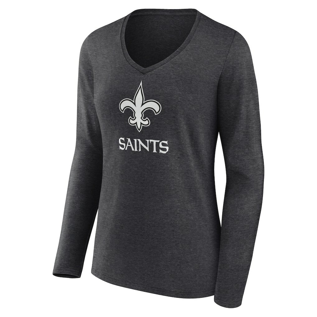 Women's Personalized Name & Number Monochrome V-neck T-Shirt - New Orleans Saints T-shirts