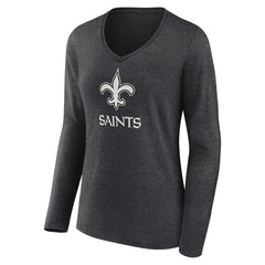Women's Personalized Name & Number Monochrome V-neck T-Shirt - New Orleans Saints T-shirts