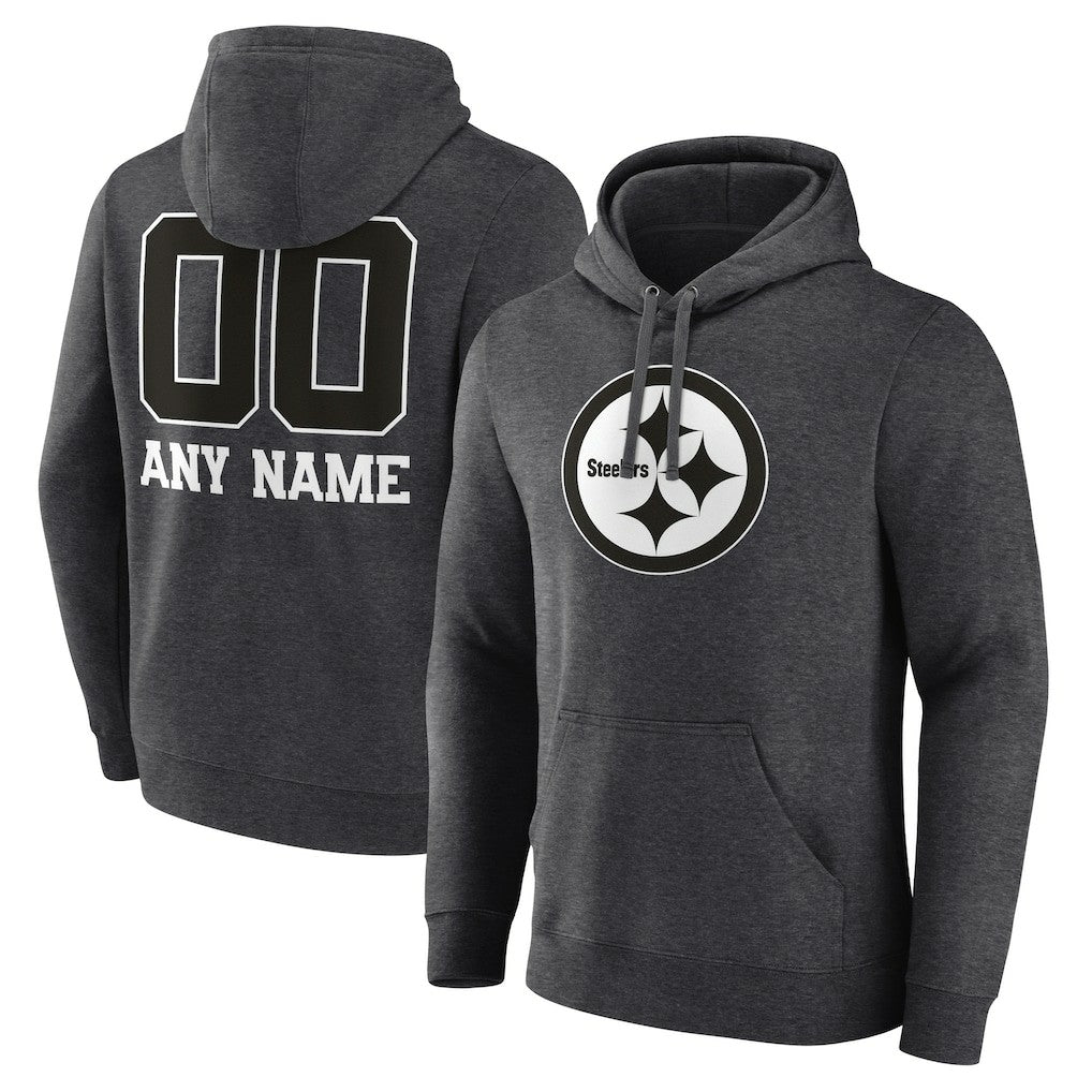 Personalized Name & Number Monochrome Pullover Hoodie - Pittsburgh Steelers Hoodies
