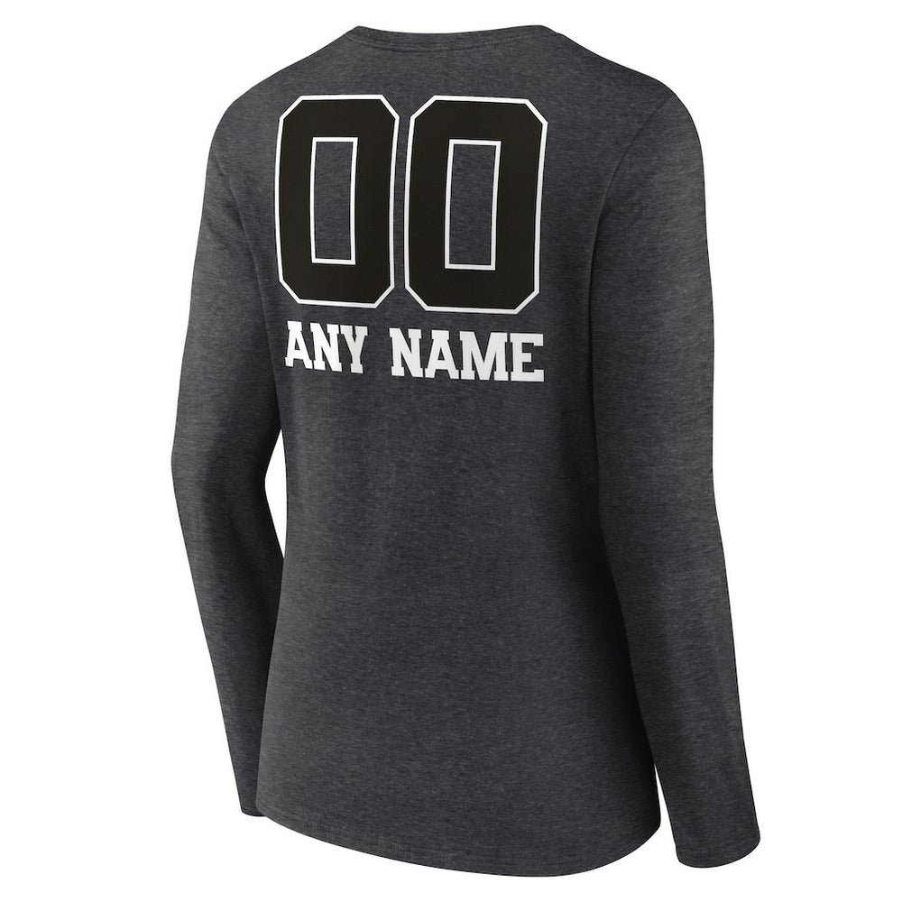 Women's Personalized Name & Number Monochrome V-neck T-Shirt - Pittsburgh Steelers T-shirts