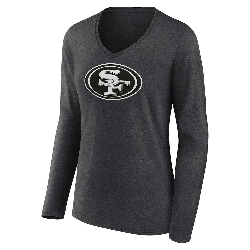 Women's Personalized Name & Number Monochrome V-neck T-Shirt - San Francisco 49ers T-shirts