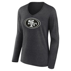 Women's Personalized Name & Number Monochrome V-neck T-Shirt - San Francisco 49ers T-shirts