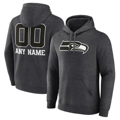 Personalized Name & Number Monochrome Pullover Hoodie - Seattle Seahawks Hoodies