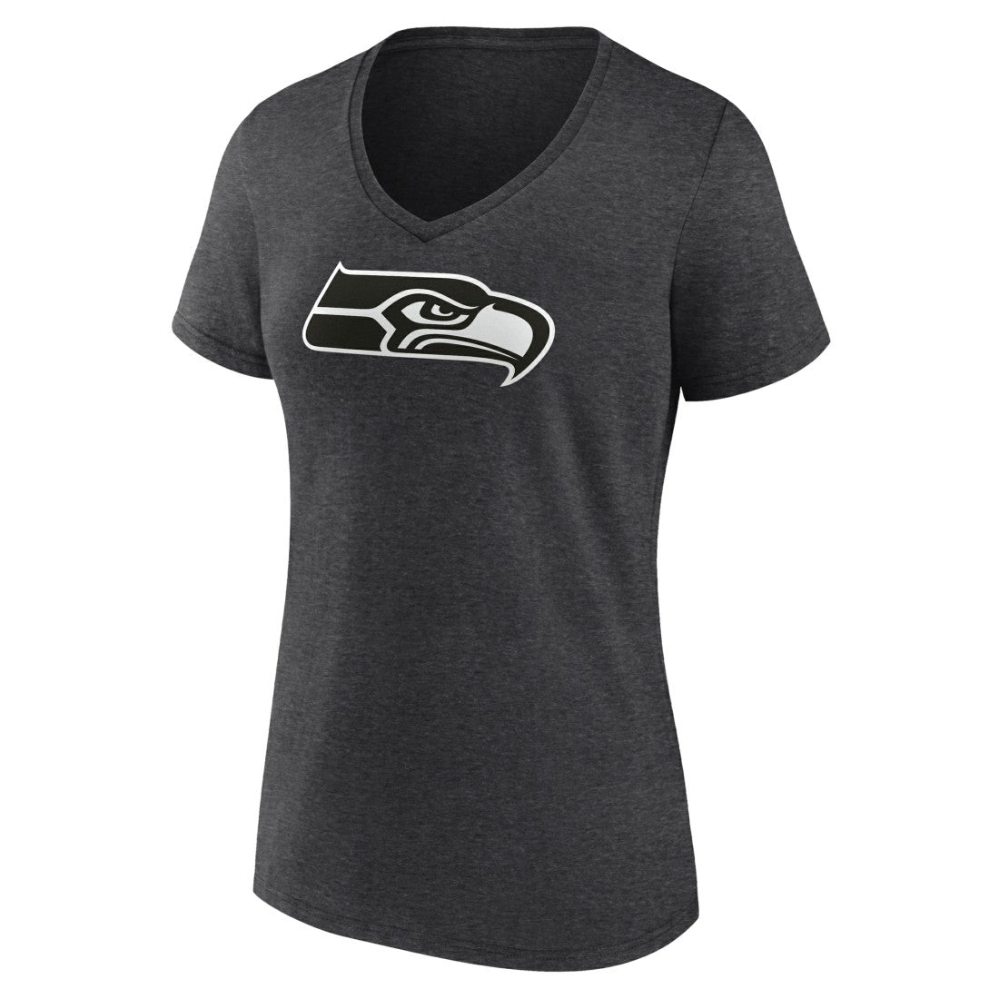 Women's Personalized Name & Number Monochrome V-Neck Long Sleeve T-Shirt - Seattle Seahawks T-shirts
