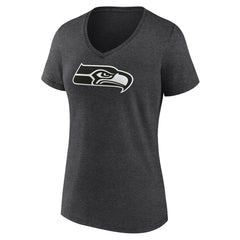 Women's Personalized Name & Number Monochrome V-Neck Long Sleeve T-Shirt - Seattle Seahawks T-shirts