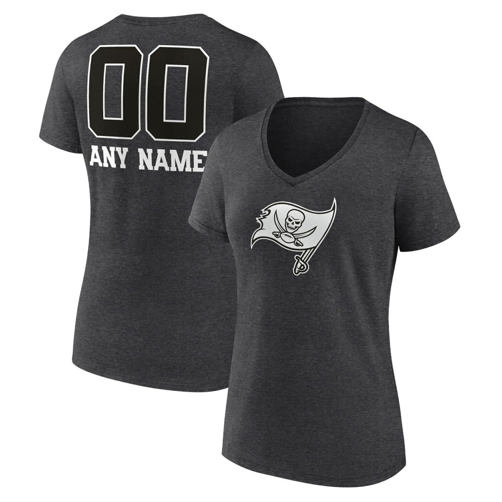 Women's Personalized Name & Number Monochrome V-Neck Long Sleeve T-Shirt - Tampa Bay Buccaneers T-shirts