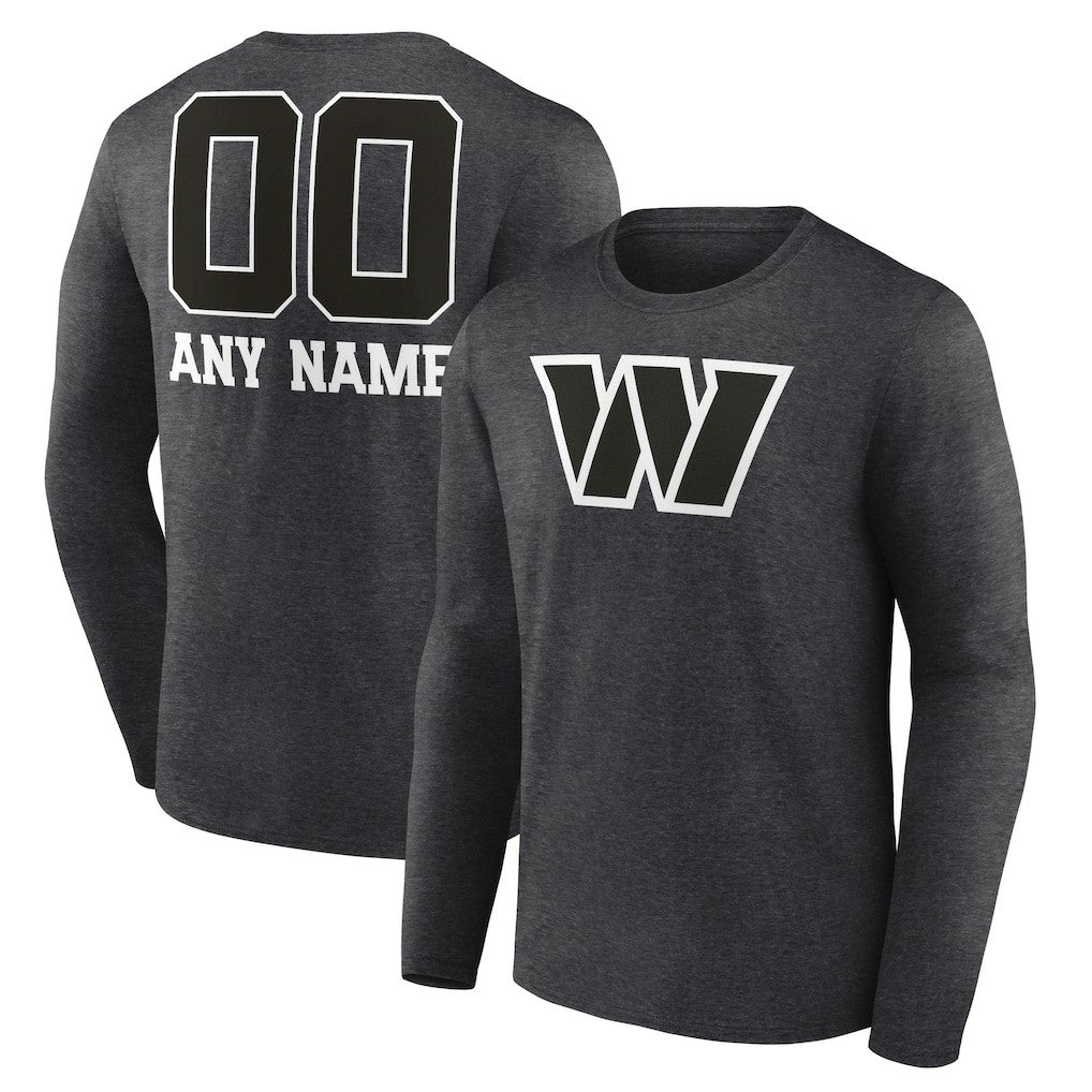 Personalized Name & Number Monochrome Long Sleeve T-Shirt - Washington Commanders T-shirts