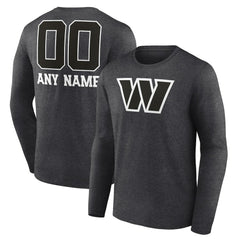 Personalized Name & Number Monochrome Long Sleeve T-Shirt - Washington Commanders T-shirts