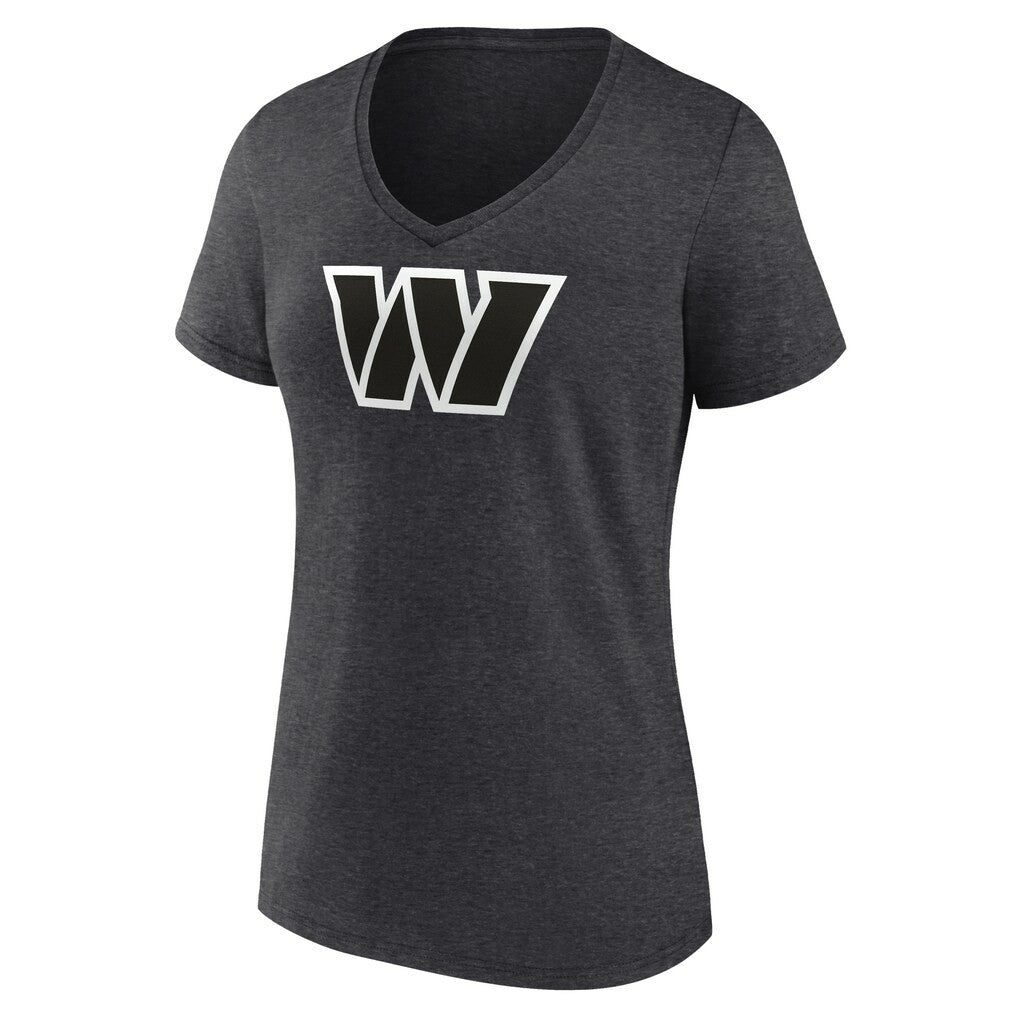 Women's Personalized Name & Number Monochrome V-Neck Long Sleeve T-Shirt - Washington Commanders T-shirts