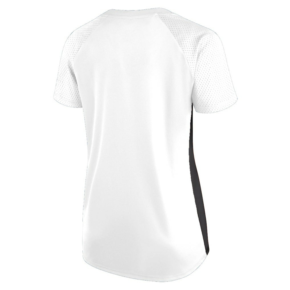 Women's Plus Size Glitter Lace-Up V- Neck T-Shirt - New Orleans Saints T-shirts