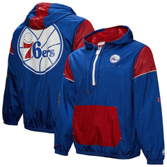 Mitchell & Ness Philadelphia 76ers Unisex Hardwood Classics Team OG 3.0 Anorak Half-Zip Windbreaker Jacket