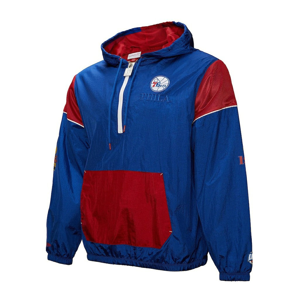 Mitchell & Ness Philadelphia 76ers Unisex Hardwood Classics Team OG 3.0 Anorak Half-Zip Windbreaker Jacket