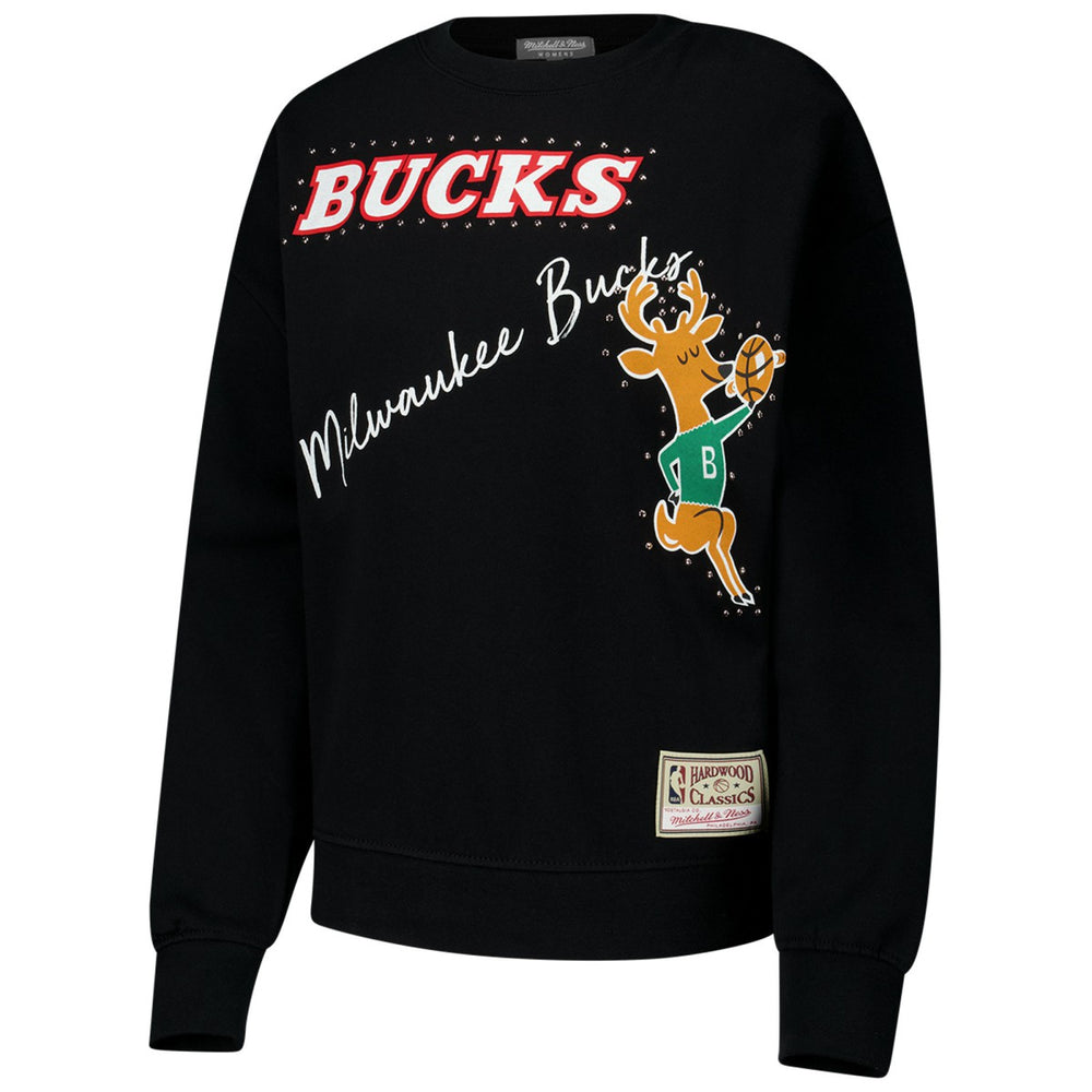 Mitchell & Ness Milwaukee Bucks Women's Hardwood Classics Home Team Pullover Sweatshirt