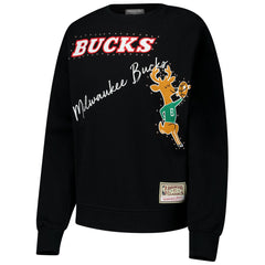 Mitchell & Ness Milwaukee Bucks Women's Hardwood Classics Home Team Pullover Sweatshirt