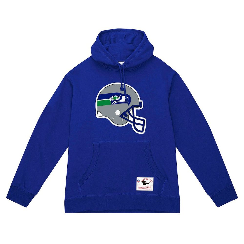 Helmet Logo Vintage Pullover Hoodie - Seattle Seahawks Hoodies