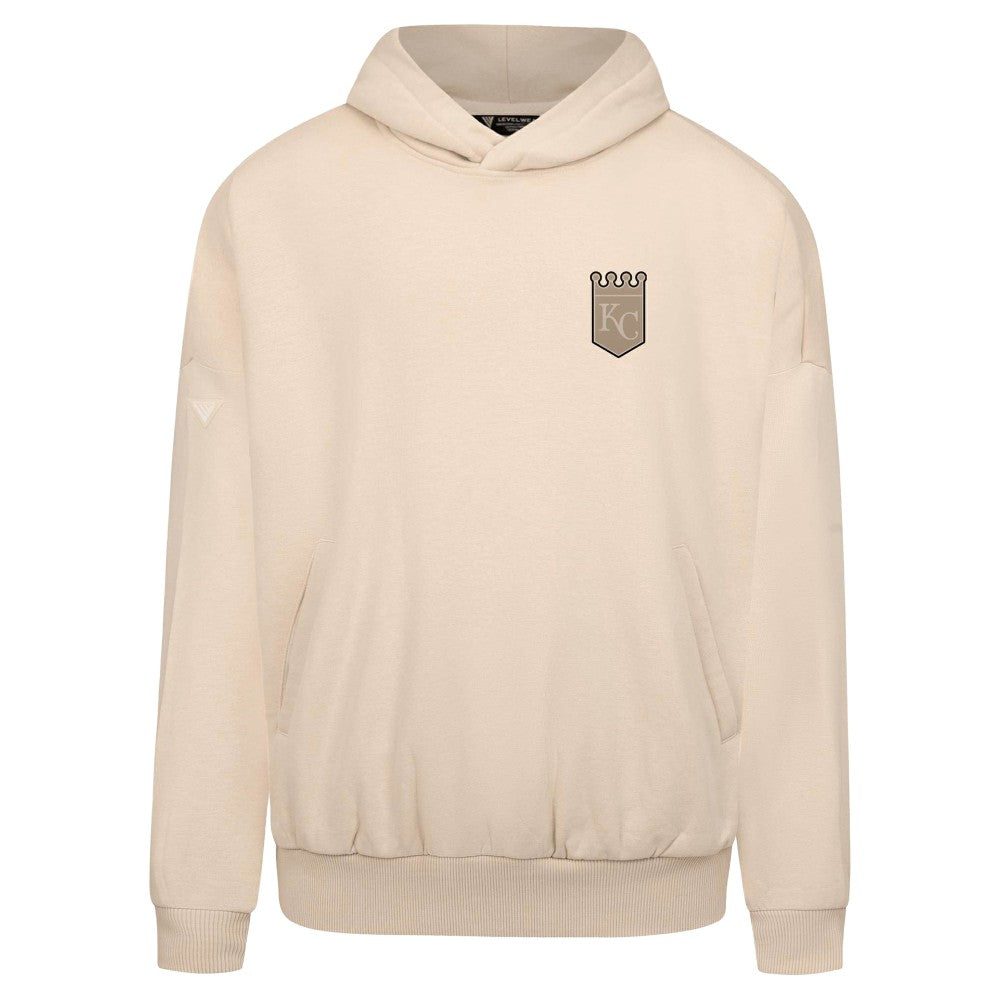 Khaki Kansas City Royals Levelwear Contact Oversized Pullover Hoodie