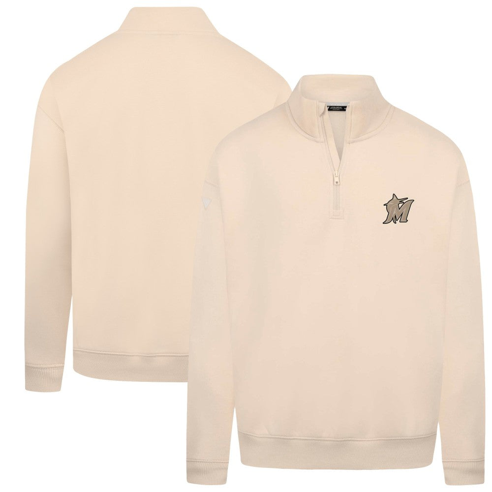 Khaki Miami Marlins Levelwear Murray Quarter-Zip Sweatshirt