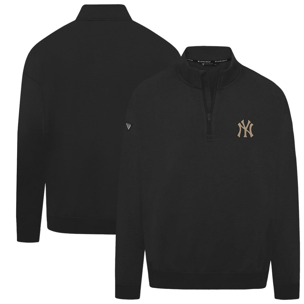 Black New York Yankees Levelwear Murray Quarter-Zip Sweatshirt