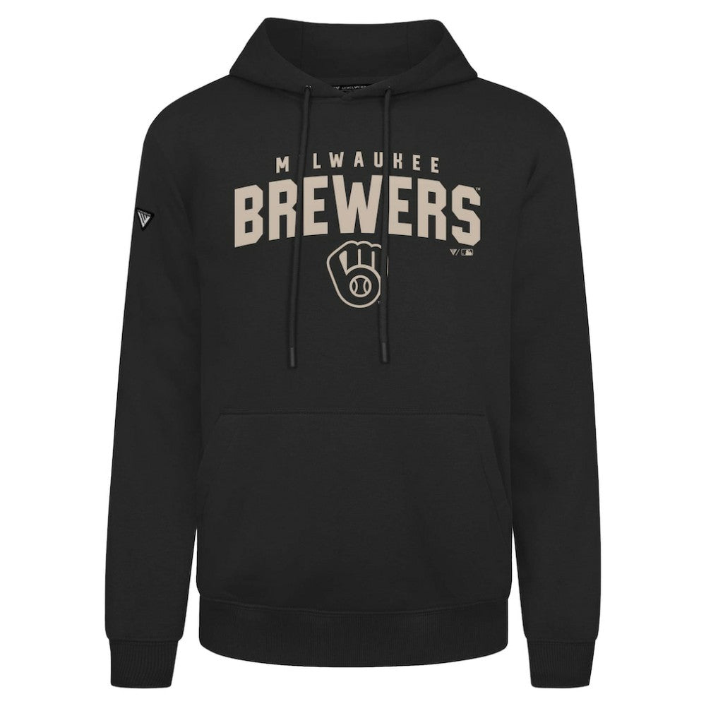 Black Milwaukee Brewers Levelwear Podium Team Arch Pullover Hoodie