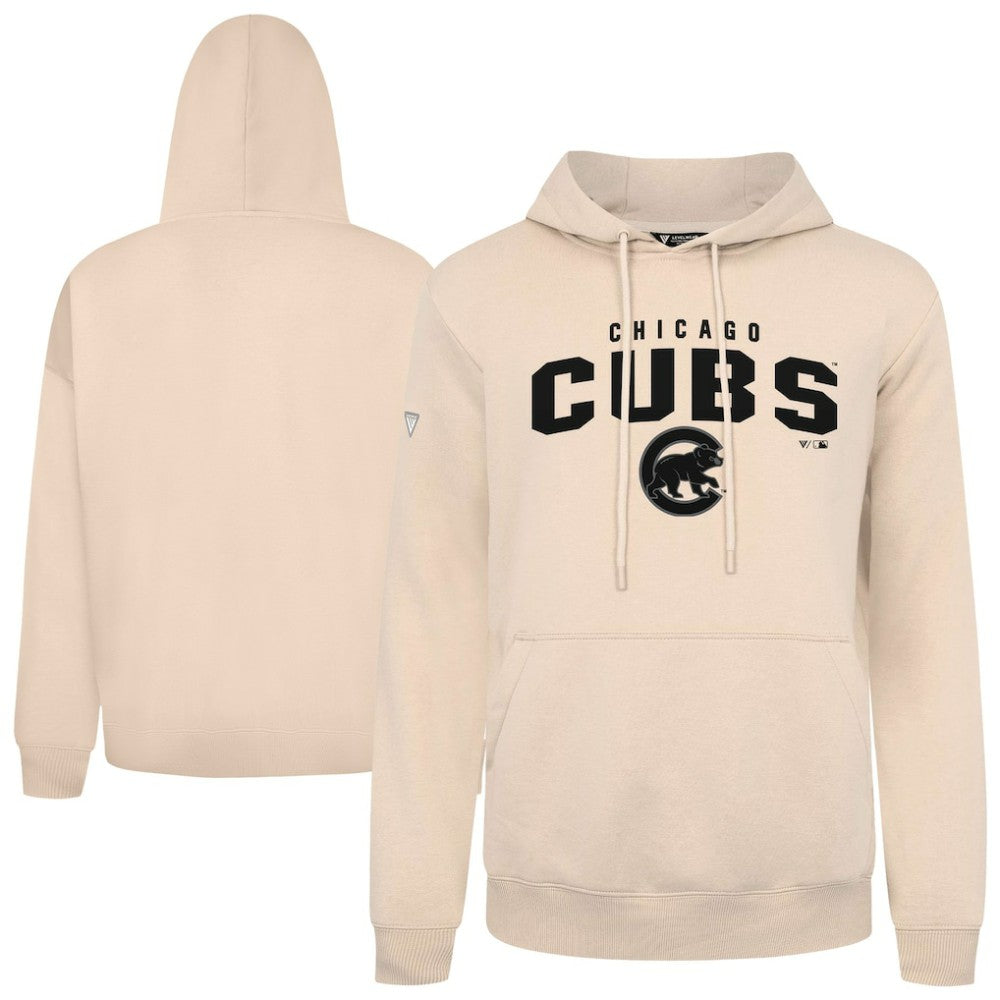 Khaki Chicago Cubs Levelwear Podium Team Arch Pullover Hoodie