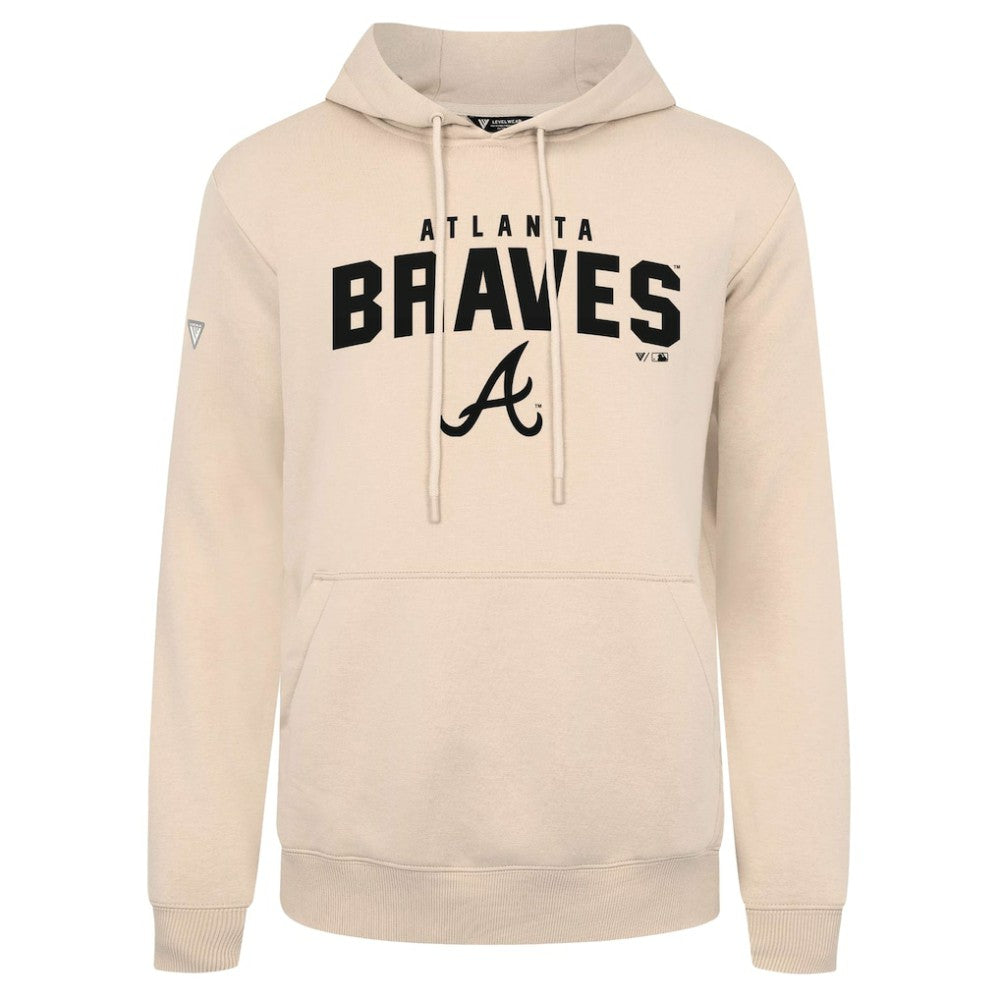 Khaki Atlanta Braves Levelwear Podium Team Arch Pullover Hoodie