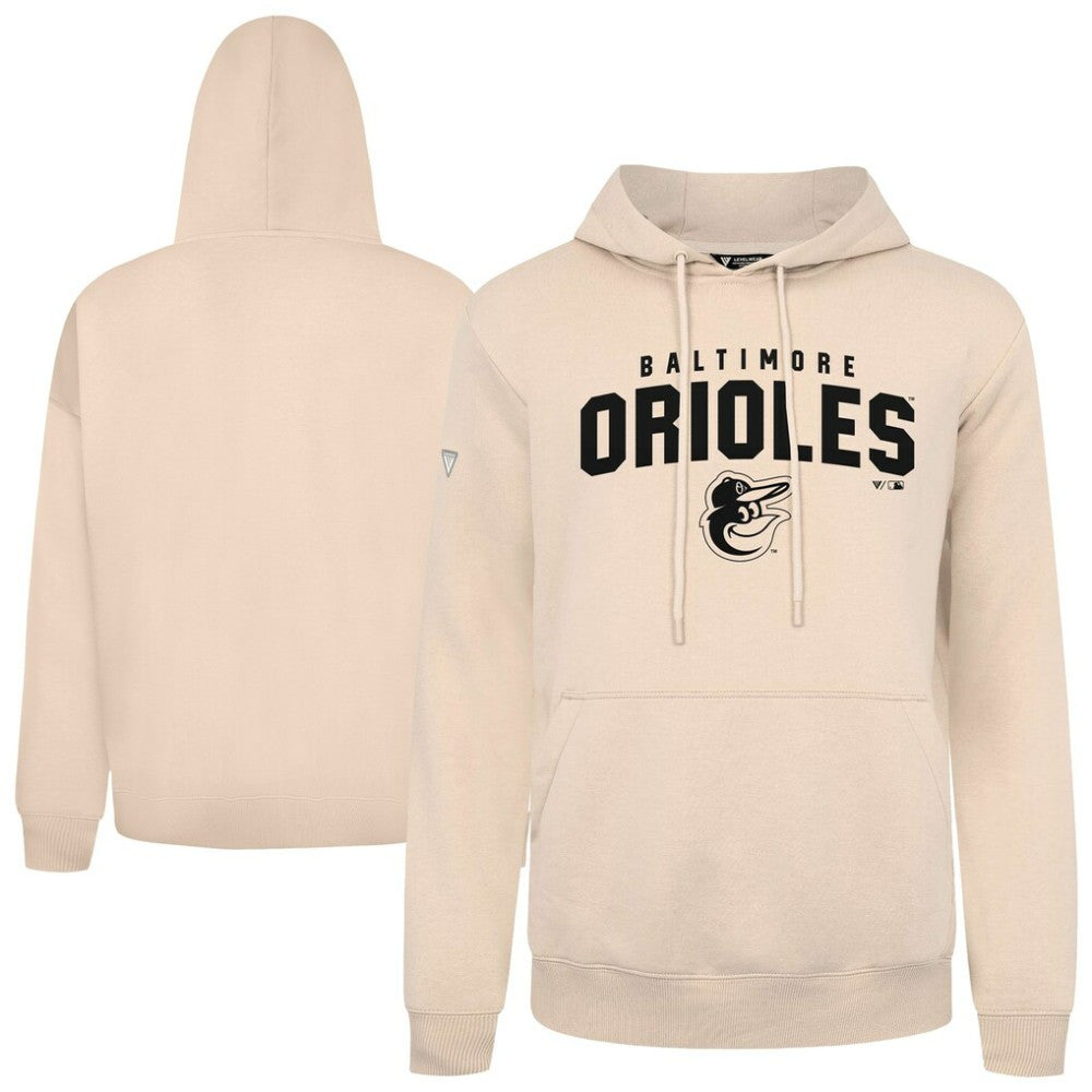 Khaki Baltimore Orioles Levelwear Podium Team Arch Pullover Hoodie