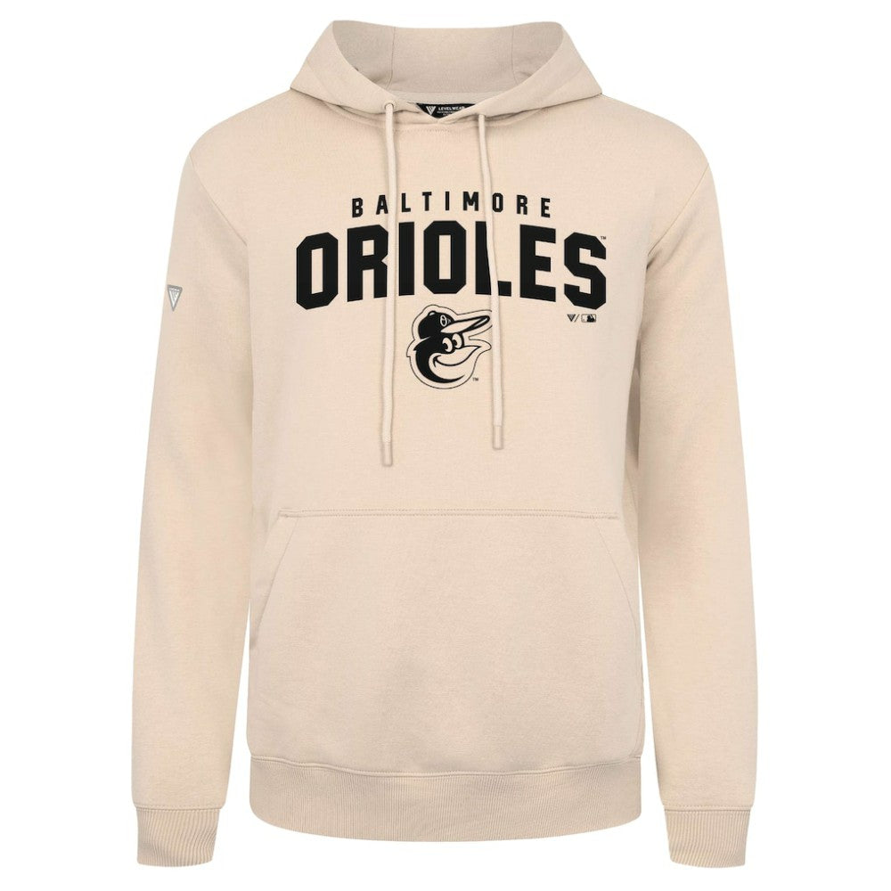 Khaki Baltimore Orioles Levelwear Podium Team Arch Pullover Hoodie