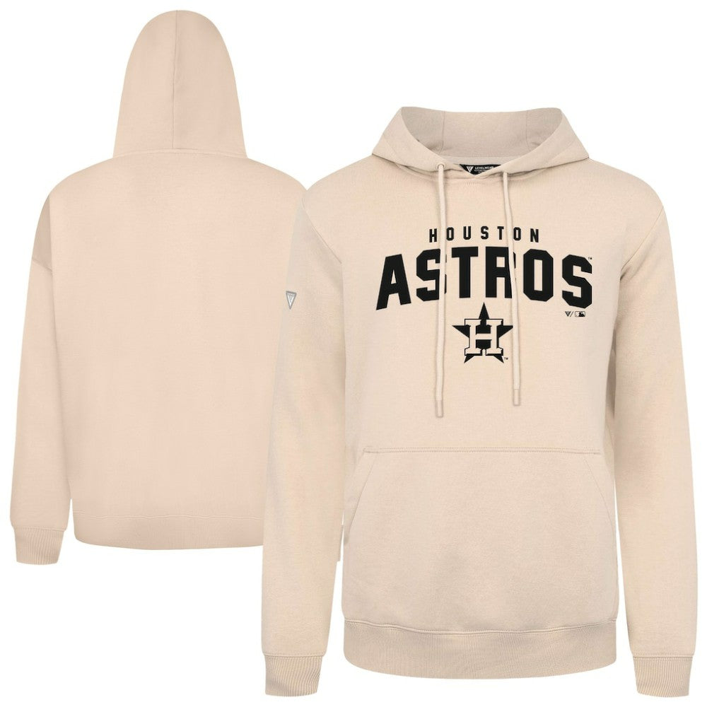 Khaki Houston Astros Levelwear Podium Team Arch Pullover Hoodie